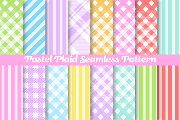 Download Pastel Plaid Seamless Patterns Bundle - Premium Resources