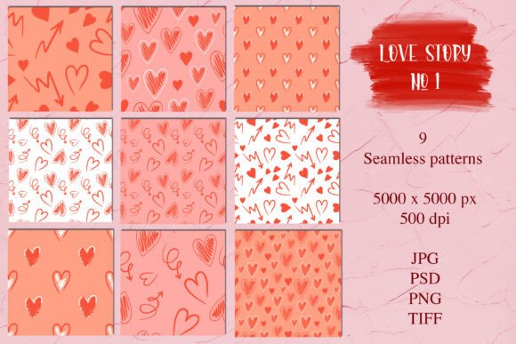 Download Seamless Patterns Valentine’s Day - Patterns Collection