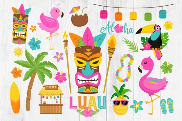 Download Luau Tropical Hawaiian Clipart Bundle - Tropic Collection