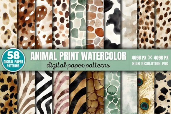 Download Animal Print Watercolor Patterns Digital - Patterns Collection