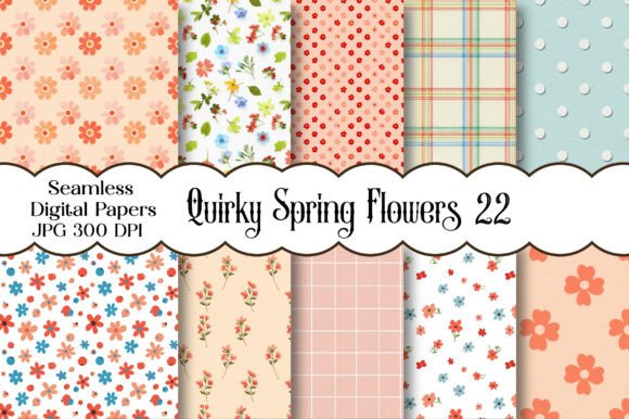 Download Quirky Spring Flowers Seamless Papers - Papers Collection