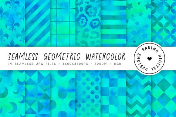 Download Watercolor Geometric Seamless Patterns - Patterns Collection