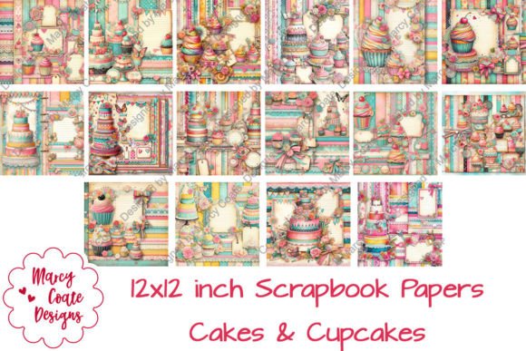 Download Cakes &amp; Cupcakes 12x12 Scrapbook Papers - Papers Collection