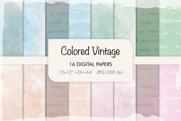 Download Colored Vintage Digital Papers - Papers Collection