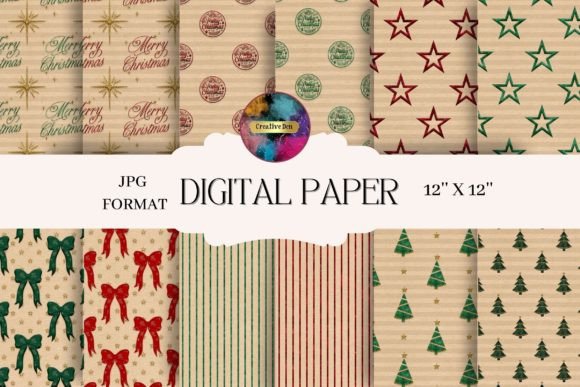 Download 12 Christmas Kraft Papers 12 X 12 Inches - Papers Collection
