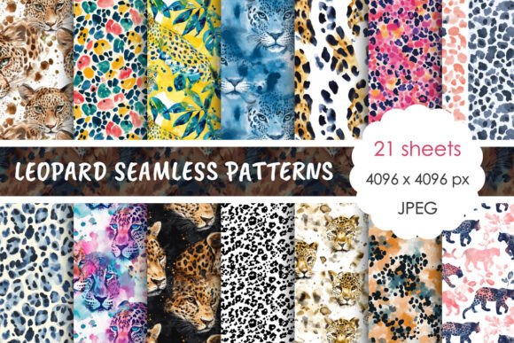 Download Leopard Seamless Patterns Bundle - Patterns Collection