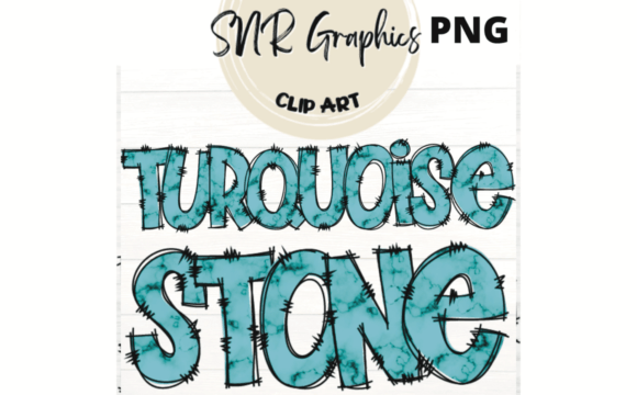 Download Turquoise Stone Doodle Letters - Turquoise Collection