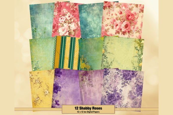 Download Shabby Roses Vintage Background Papers - Papers Collection