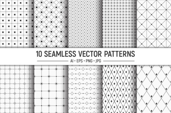 Download 10 Seamless Geometric Vector Patterns - Patterns Collection