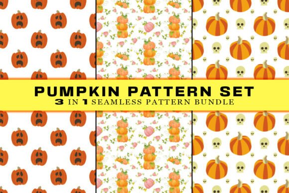 Download Funny Pumpkin Seamless Pattern Set - Fun Collection