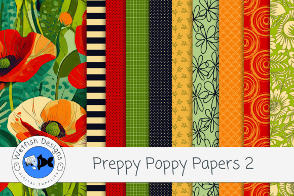 Download Preppy Poppy Digital Background Papers 2 - Papers Collection