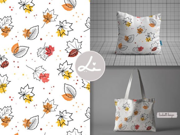 Download Line Art Autumn Leaves Pattern - Leaves pattern Collection