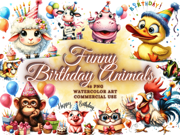 Download Quirky Funny Birthday Clipart Png Bundle - Fun Collection
