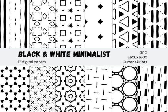 Download Minimalist Patterns in Black &amp; White - Patterns Collection