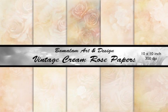 Download Vintage Cream Rose Scrapbook Papers - Papers Collection
