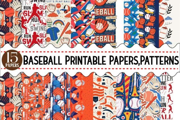 Download Baseball Printable Papers,Patterns - Papers Collection