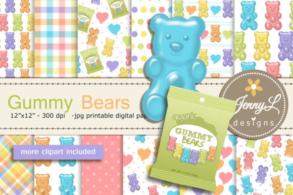 Download Gummy Bears Digital Papers and Clipart - Papers Collection