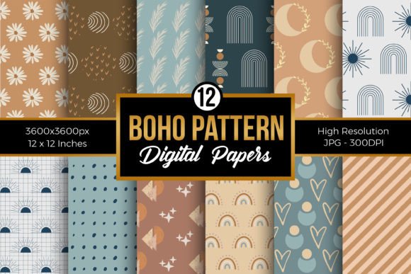 Download Boho Pattern Digital Papers Pack - Papers Collection