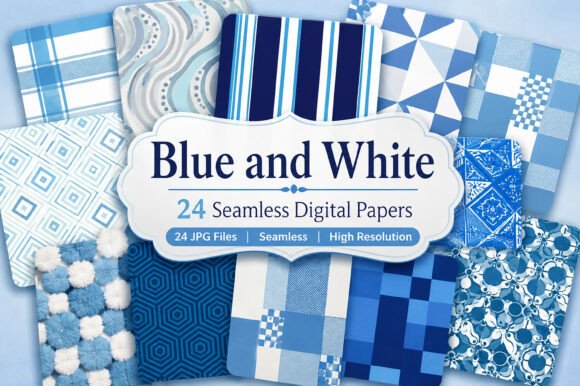 Download Blue and White Pattern Seamless Papers - Papers Collection