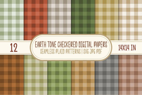 Download Earth Tone Gingham Digital Papers Svg - Papers Collection