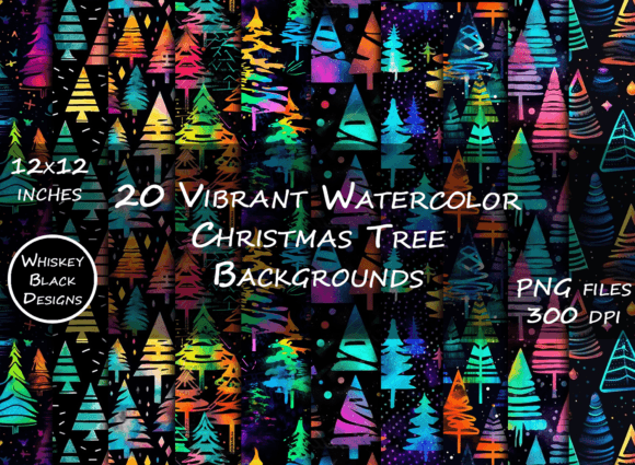 Download Neon Christmas Trees Background Papers - Papers Collection
