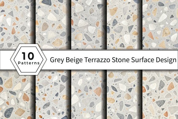 Download Grey Beige Terrazzo Stone Surface Design - Surface design Collection