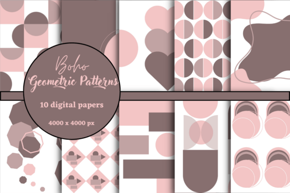 Download Pink Boho Geometric Patterns - Patterns Collection