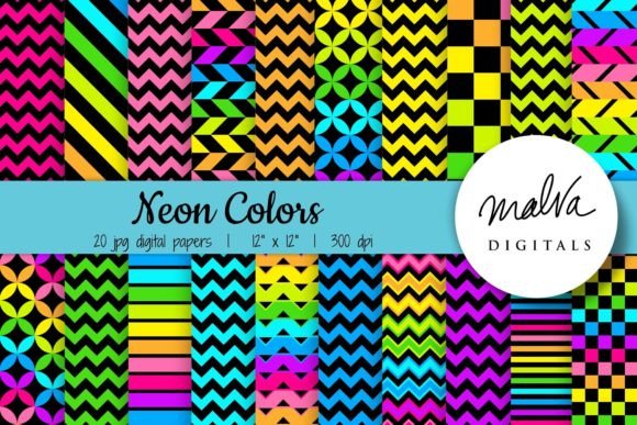 Download Neon Rainbow Geometric Patterns - Patterns Collection