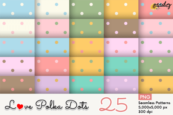 Download Love Polka Dots Patterns Set - Patterns Collection