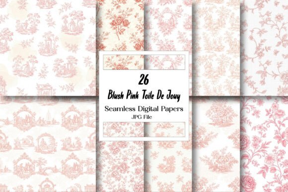 Download Blush Pink Toile De Jouy Seamless Papers - Papers Collection