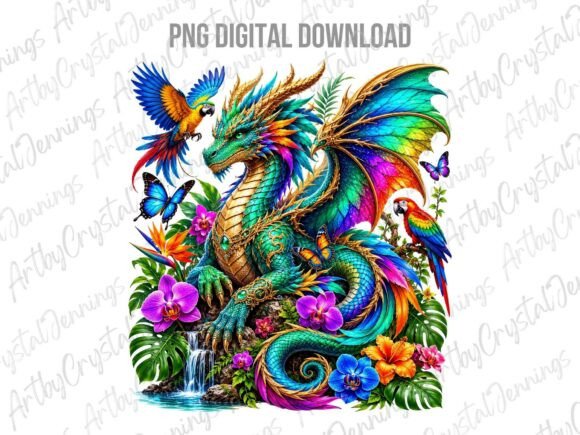 Download Vibrant Exotic Tropical Dragon PNG - Tropic Collection
