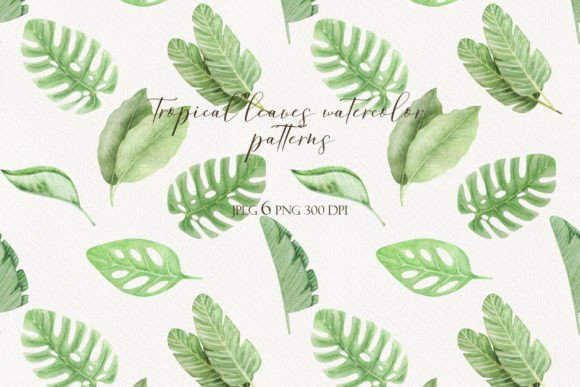 Download Tropical Leaves Watercolor Patterns - Patterns Collection