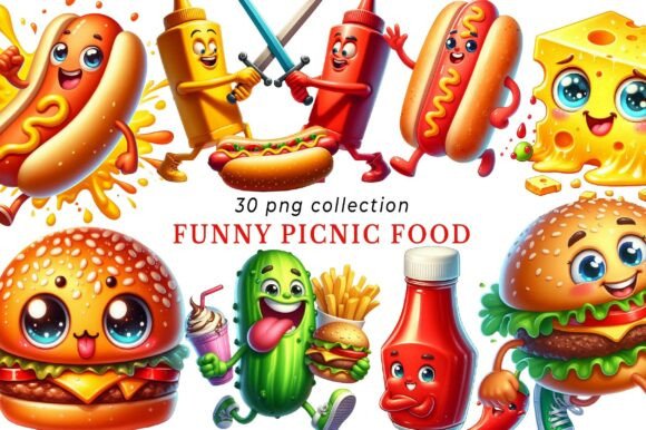 Download Funny Picnic Food Clipart Bundle - Fun Collection