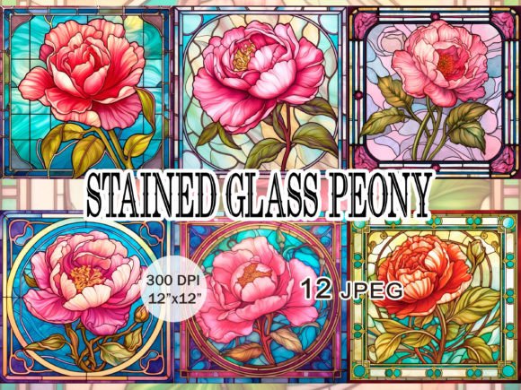 Download Peony Stained Glass JPEG Clipart - Jpeg Collection