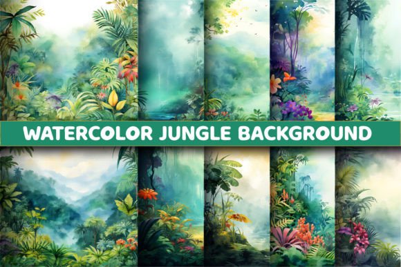 Download Watercolor Jungle Background Papers - Papers Collection