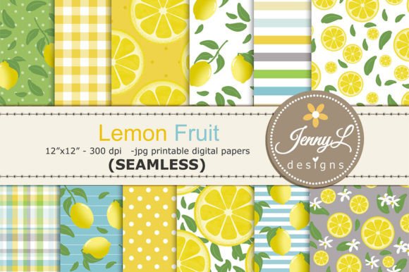 Download Lemon Fruit SEAMLESS Digital Papers - Papers Collection