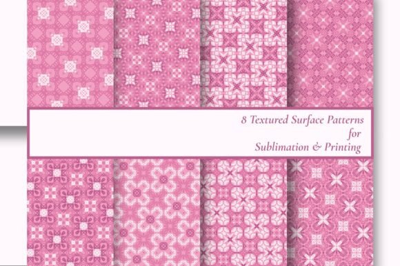 Download 8 Rose Pink Geometric Seamless Patterns - Patterns Collection