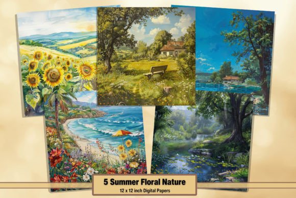 Download Summer Floral Nature Digital Papers 55 - Papers Collection