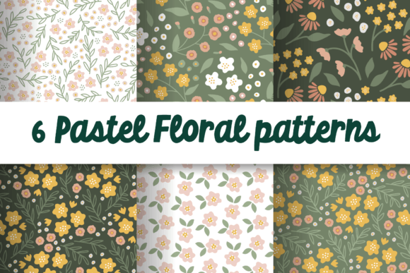 Download Floral Patterns in Soft Pastel Colors - Patterns Collection