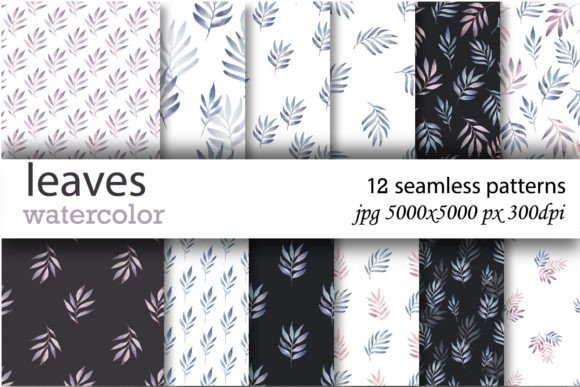Download Abstract Leaves Watercolor Patterns - Patterns Collection