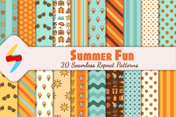 Download Retro Summer Seamless Patterns - Patterns Collection