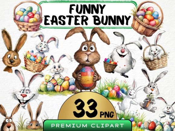 Download Funny Easter Bunny Clipart Bundle - Fun Collection