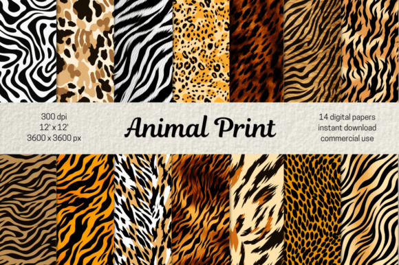 Download Animal Print Pattern Digital Papers Set - Papers Collection