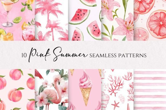 Download Pink Summer Seamless Patterns - Premium Resources