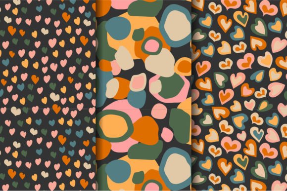 Download 3 Minimalist Patterns with Hearts - Patterns Collection