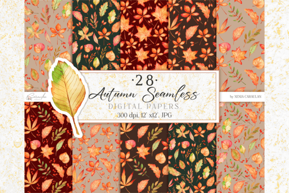 Download Fall Seamless Digital Papers - Papers Collection