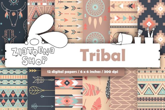 Download Tribal Digital Paper Boho Pattern - Boho pattern Collection